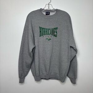 Miami Hurricanes Crewneck Sweatshirt Gray AS‎ Sports Unisex Medium Pullover